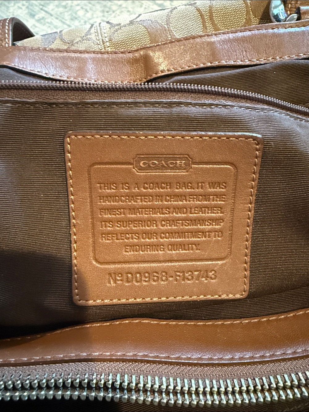 Vintage Coach Tan and Brown Signature Canvas Shoulder Tote - Picture 5 of 10